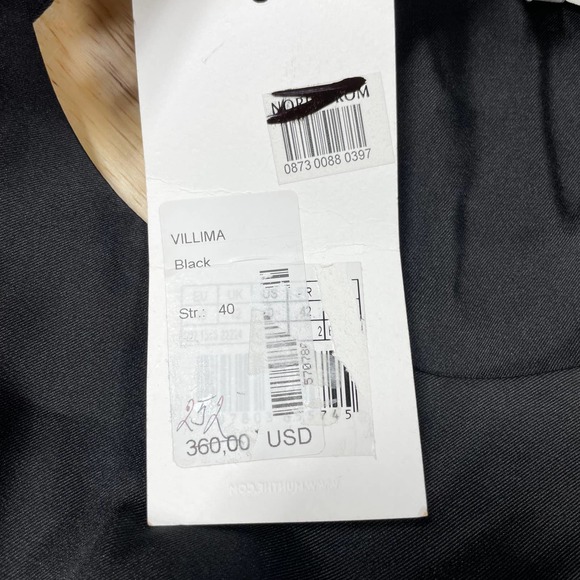 Munthe NWT Villima Dress Black Lightweight Charmeuse Pleated Skirt Ruffle Sz 10 - Picture 6 of 14